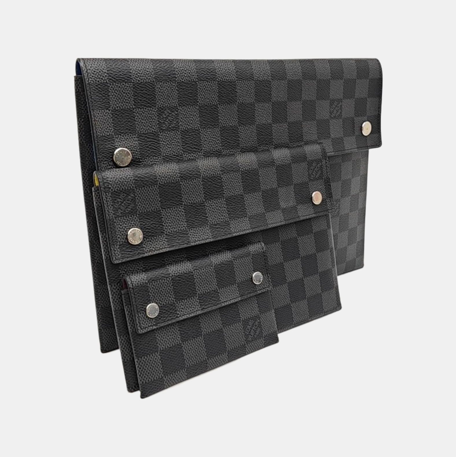 ALPHA Damier Graphite Coated Canvas Gray Wallet