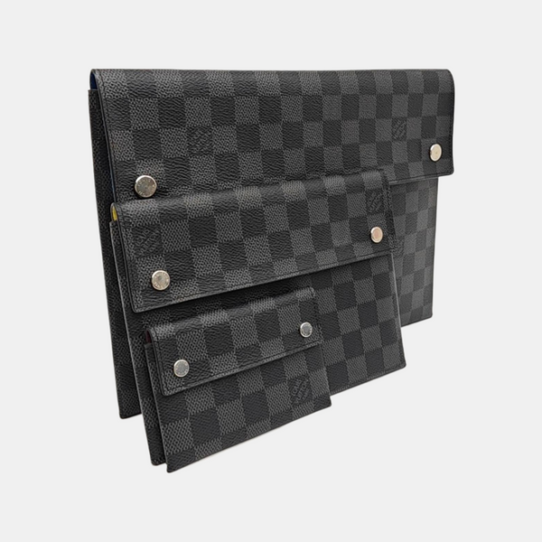 ALPHA Damier Graphite Coated Canvas Gray Wallet