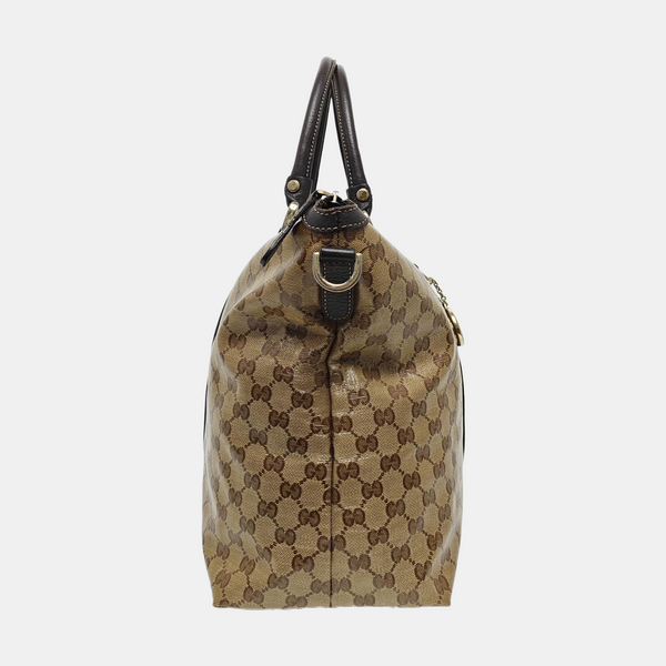 Monogram Coated Canvas Tote Bag Beige
