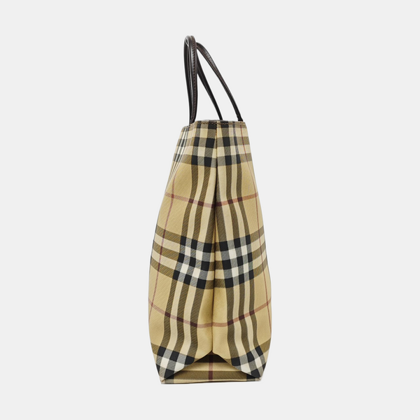Coated Canvas Tote Bag Beige