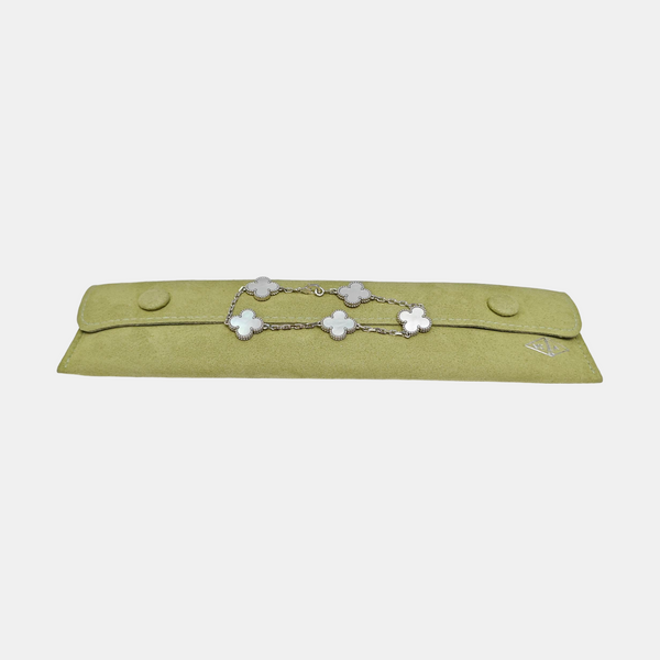 Vintage Alhambra 18k White Gold Silver Bracelet