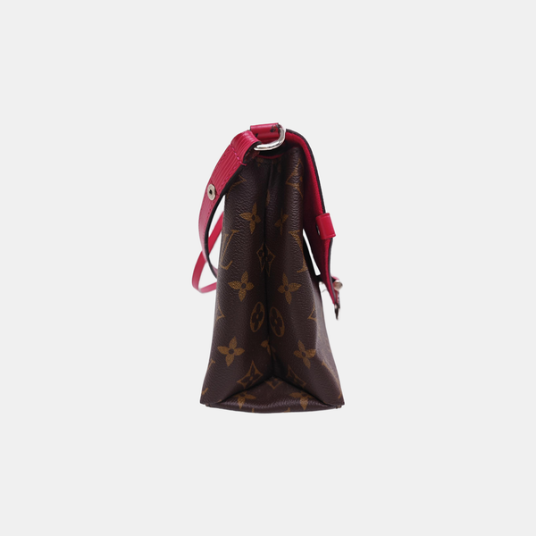SAINT MICHEL Monogram Coated Canvas Red