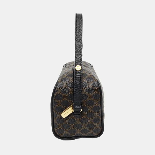 Coated Canvas Shoulder Bag Black
