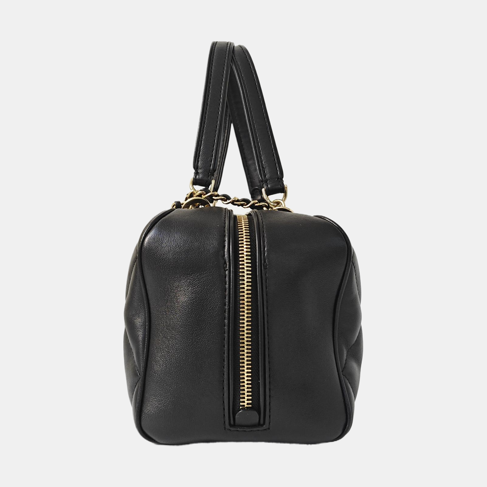 Quilted Lambskin Shoulder Bag Black