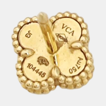 Sweet Alhambra 18k Gold White Stud Earrings