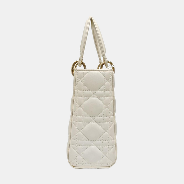 Lady Dior Small Cannage Lambskin White