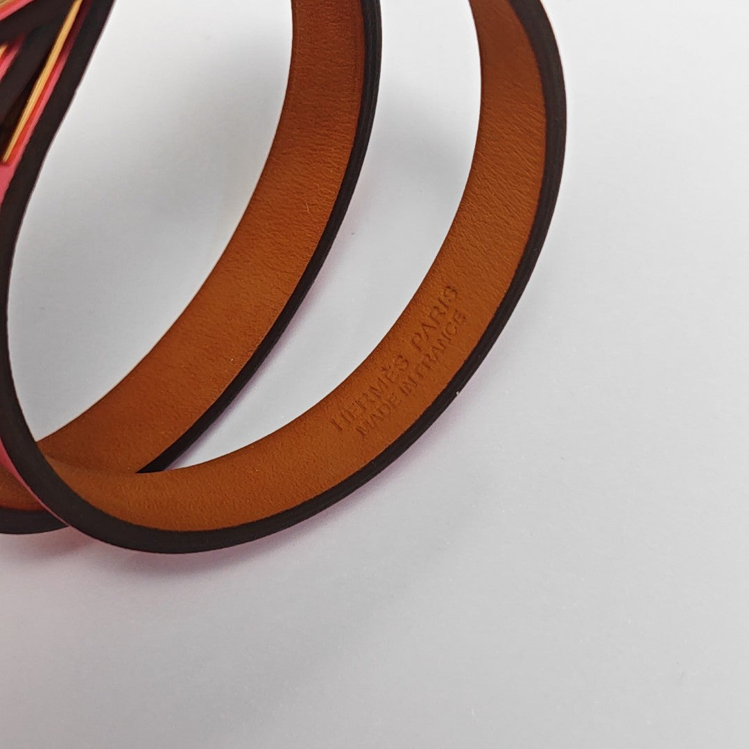 Kelly Leather Pink Bangle