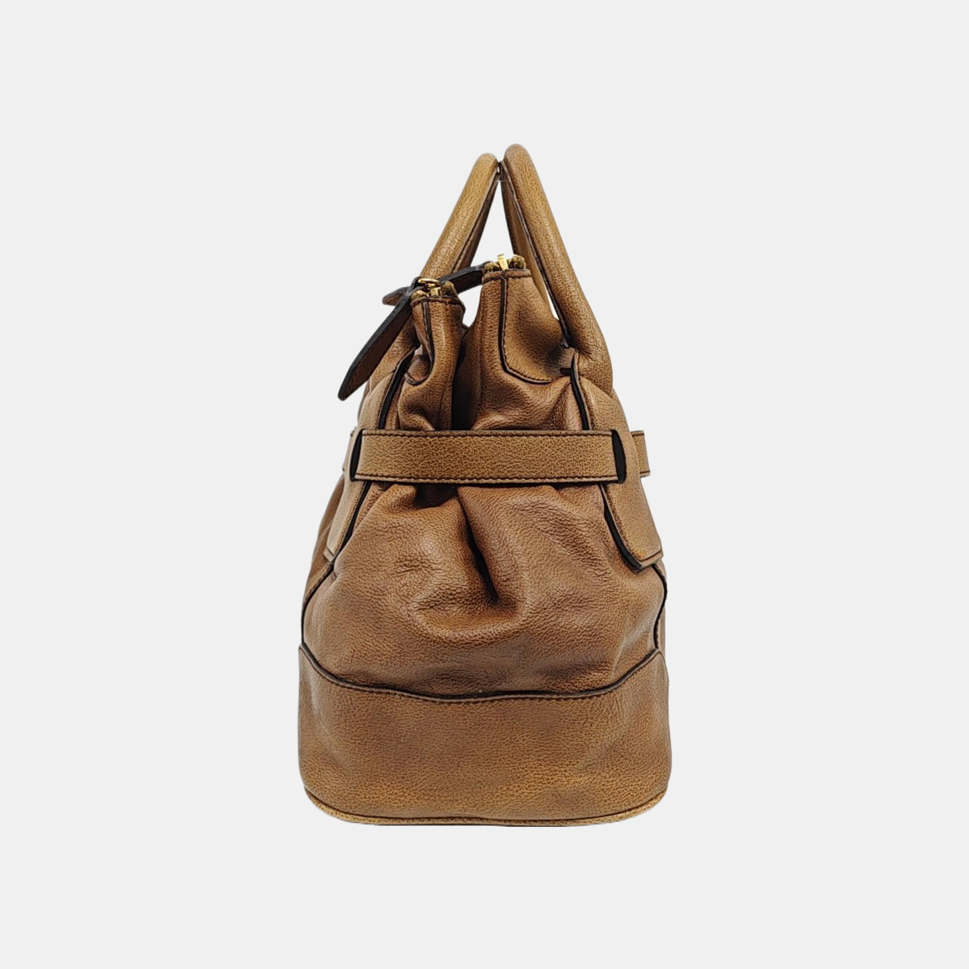 Calfskin Shoulder Bag Brown