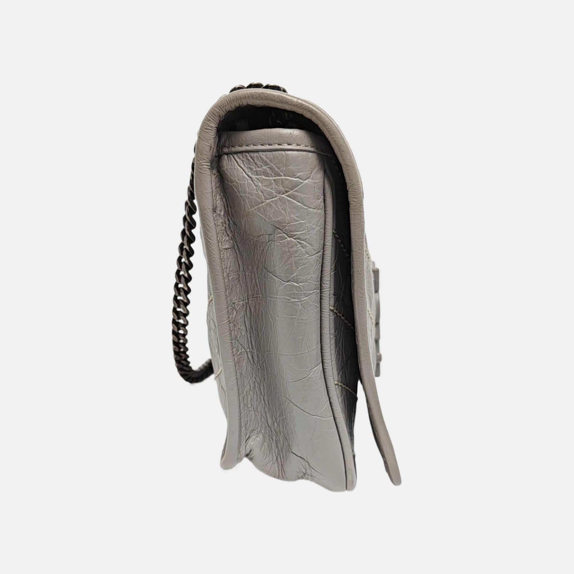 Authenticated pre-owned  NIKI Mini Chevron, Quilted Calfskin Gray - Shoulder Bag at Looply