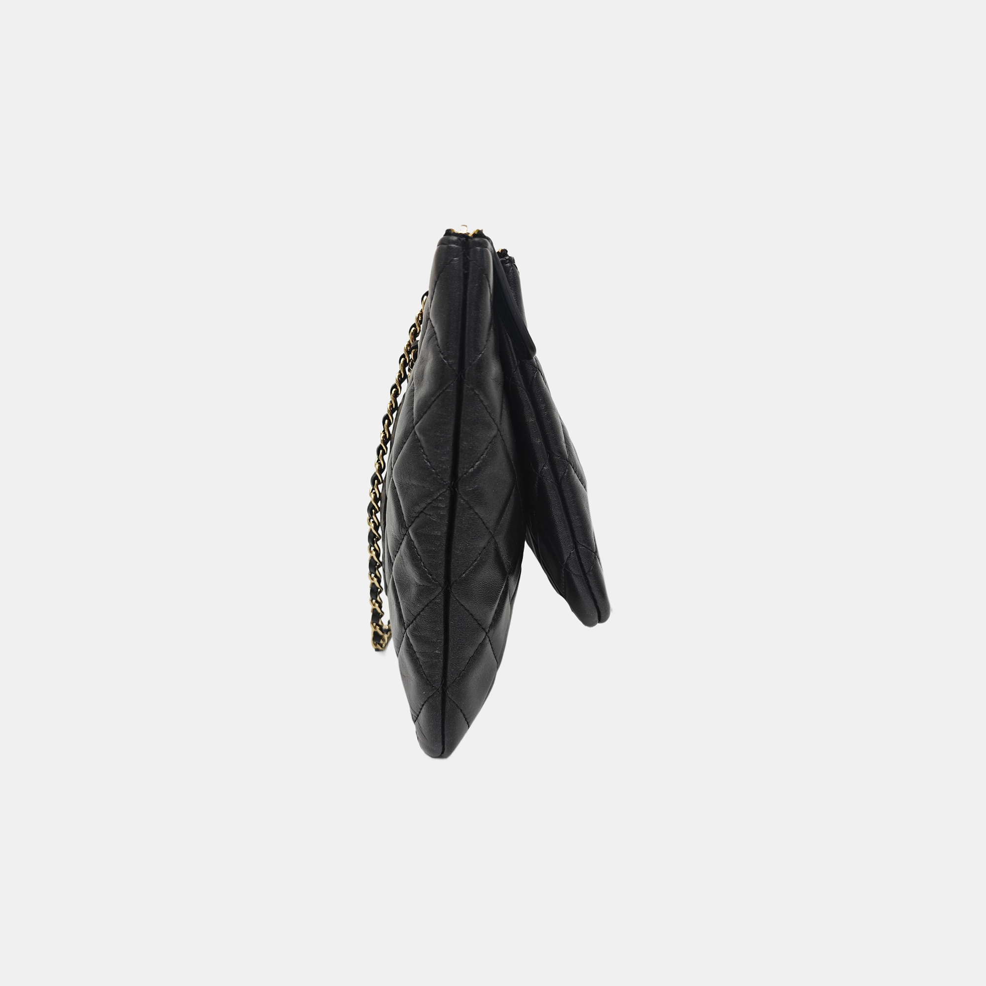 Quilted Calfskin Shoulder Bag Black