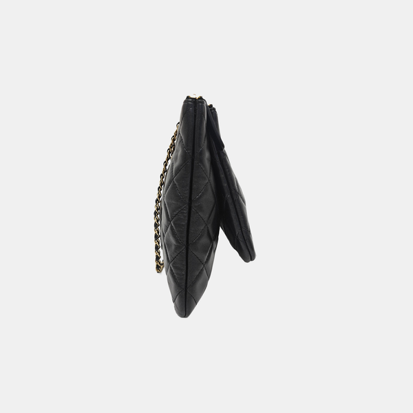 Quilted Calfskin Shoulder Bag Black