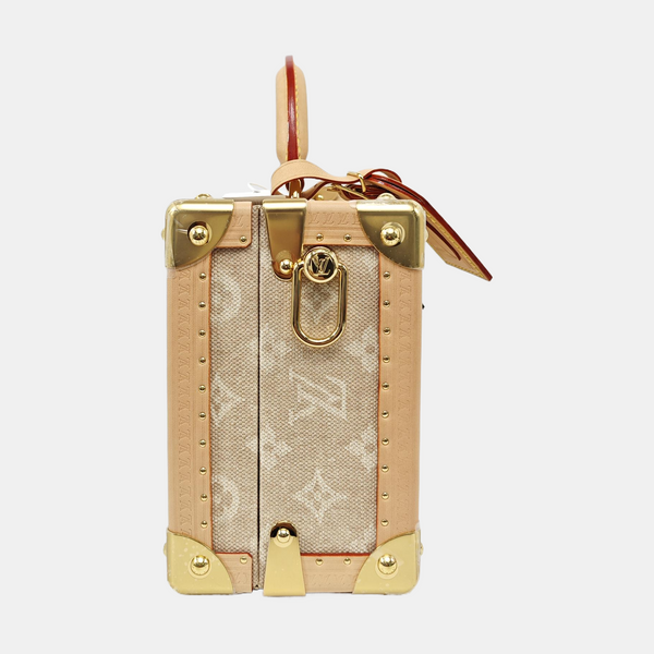 Monogram Denim Shoulder Bag Beige