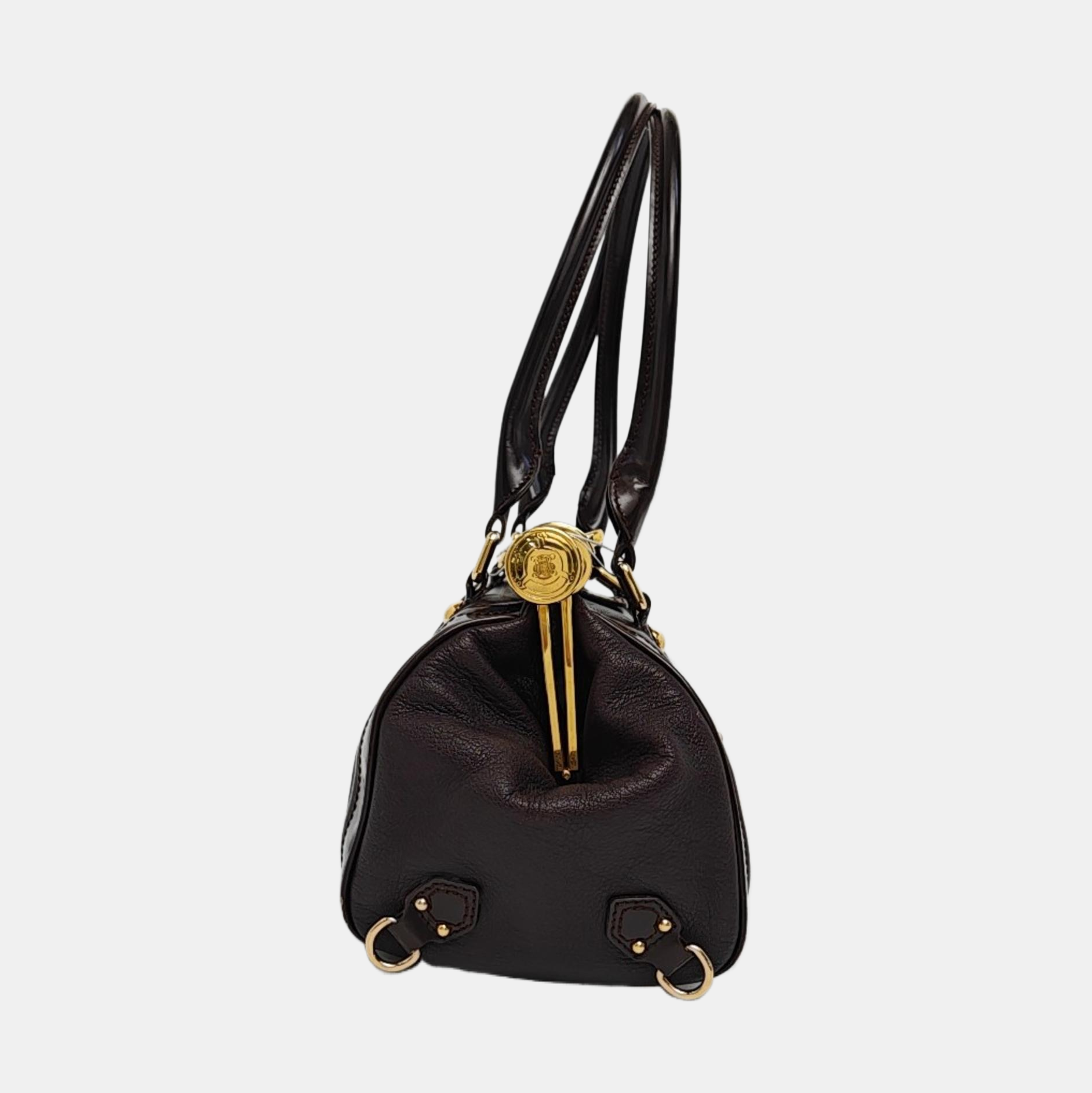 Leather Top Handle Bag Red