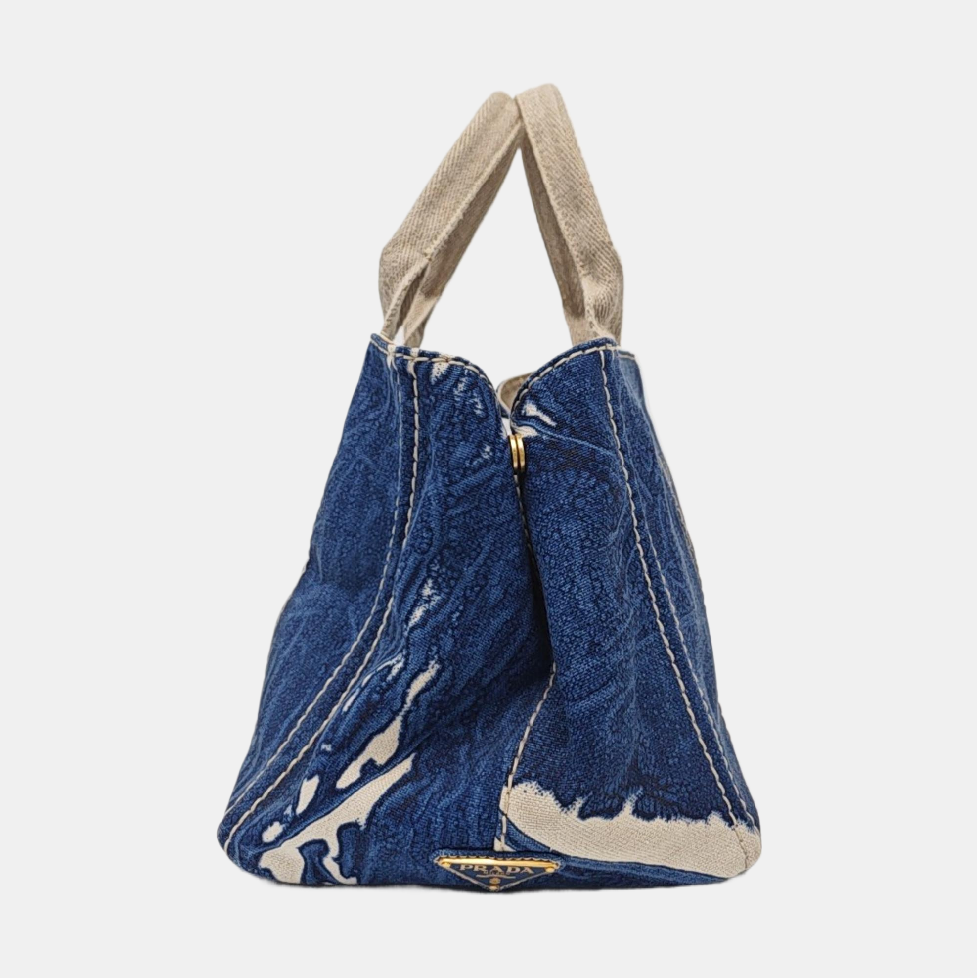 Denim Quilted Canvas Blue