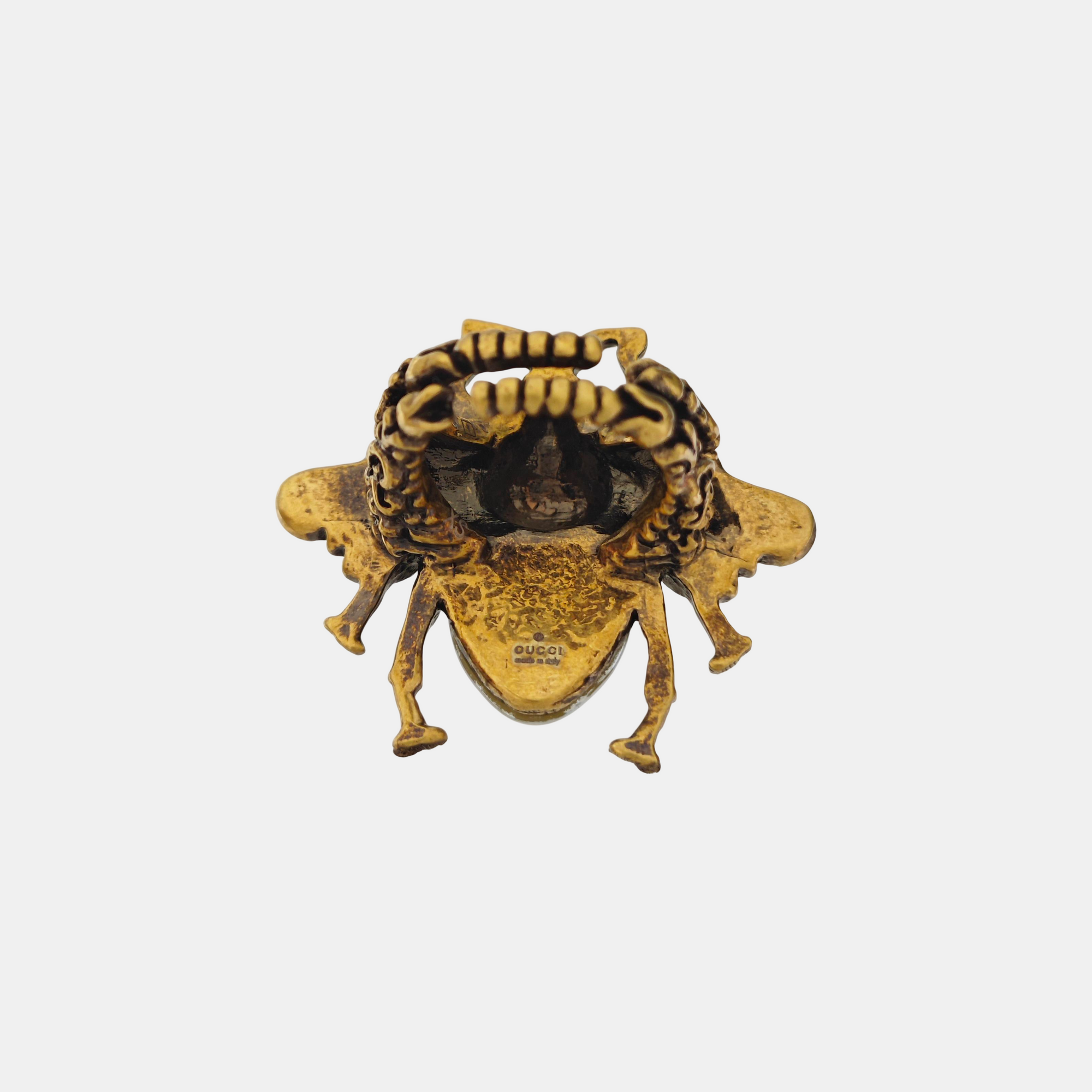Interlocking G Metal Gold Ring EU 50