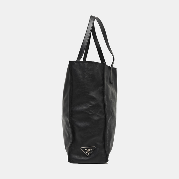Calfskin Top Handle Bag Black