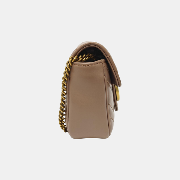 GG Marmont Mini Quilted Calfskin Beige