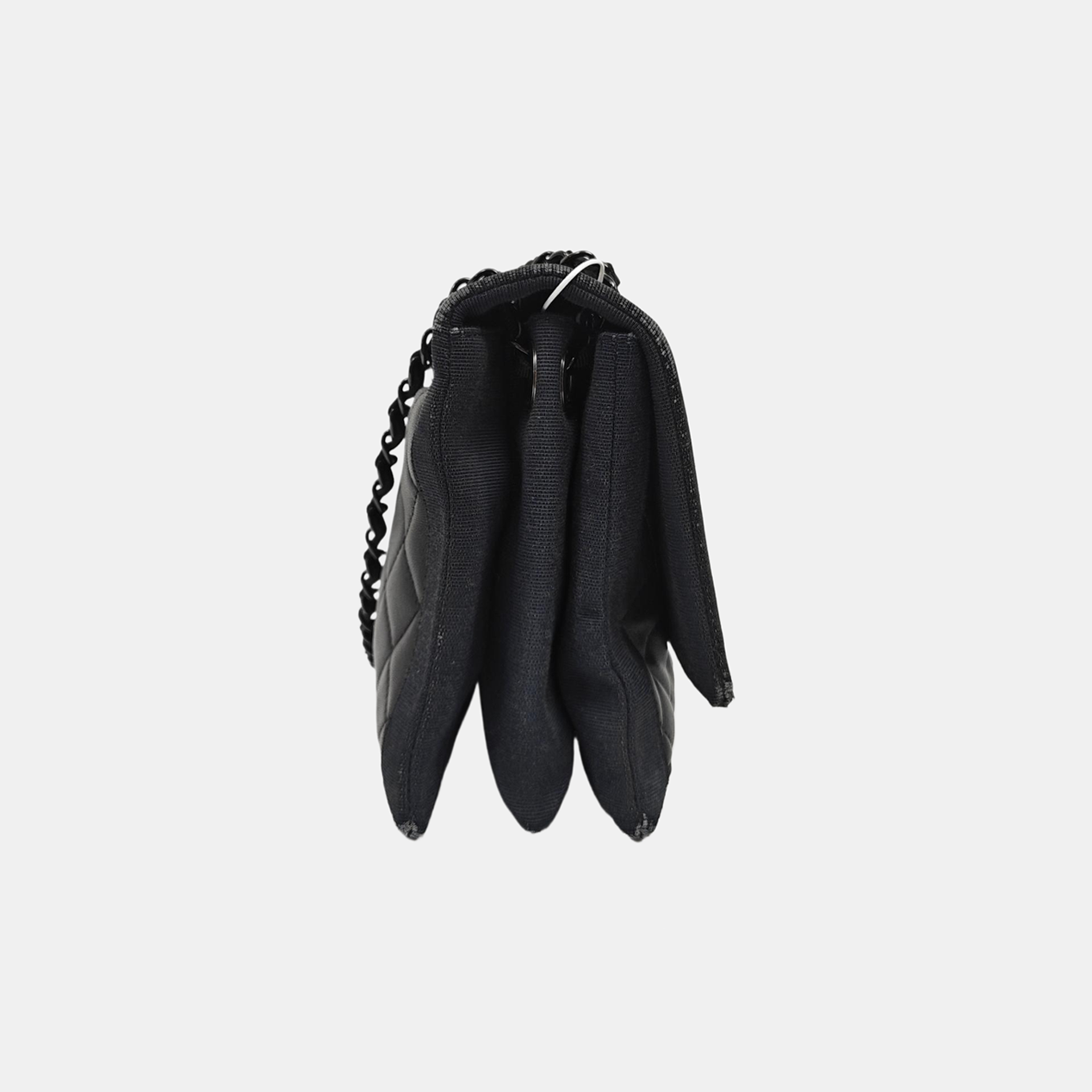 Quilted Lambskin Top Handle Bag Black