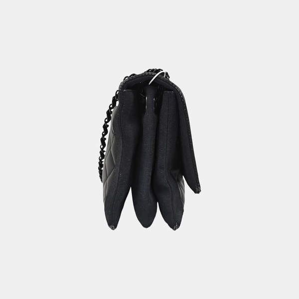 Quilted Lambskin Top Handle Bag Black