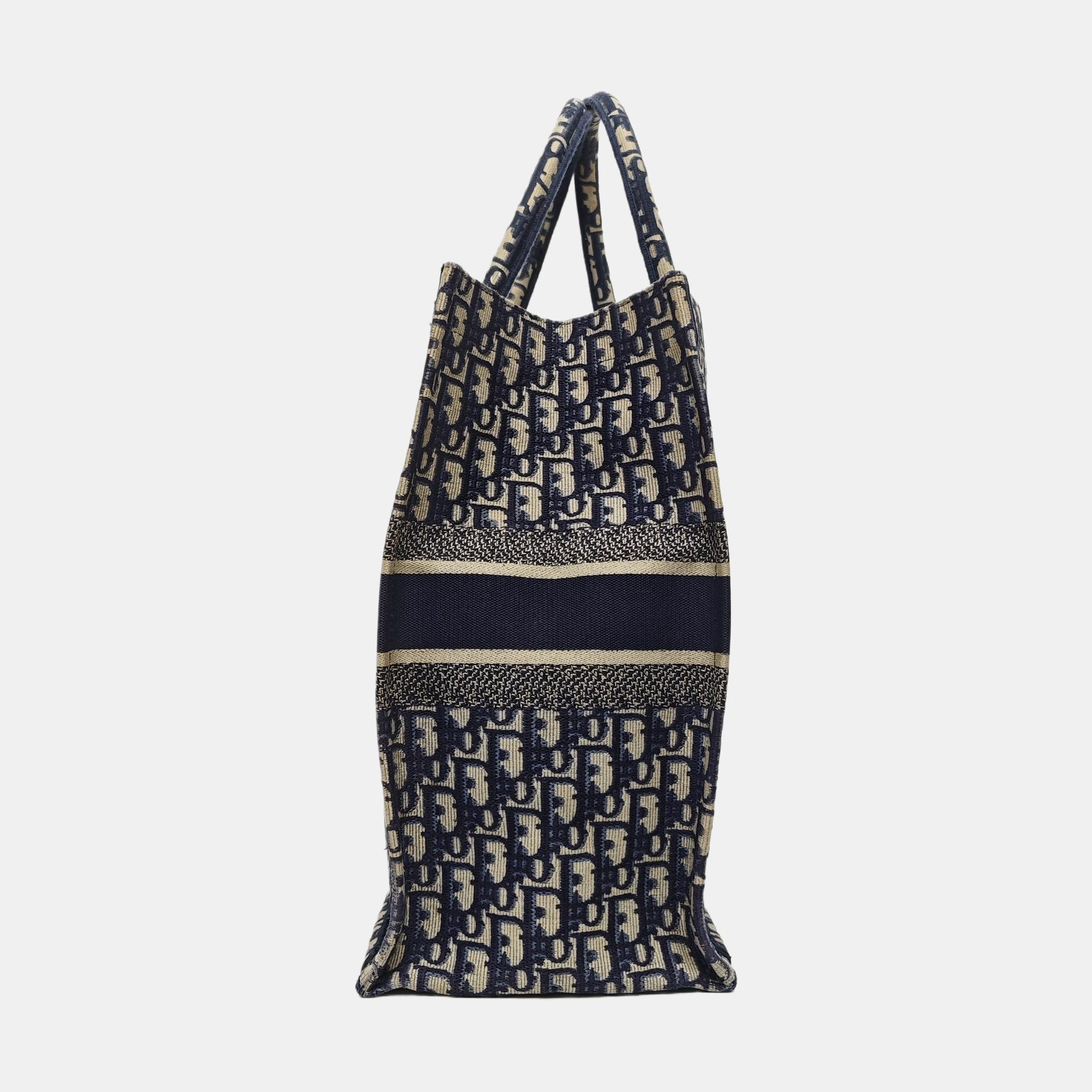 Book Tote Large Oblique Canvas Beige