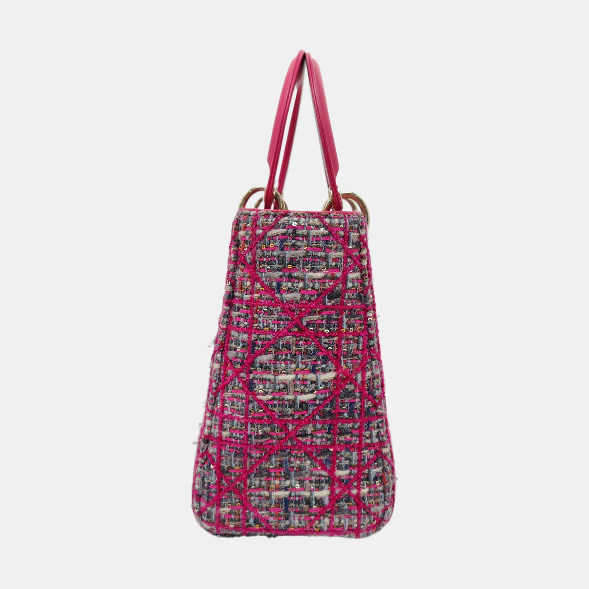 Authenticated pre-owned  Lady Dior Medium Cannage Fabric Multicolor - Tote Bag at Looply
