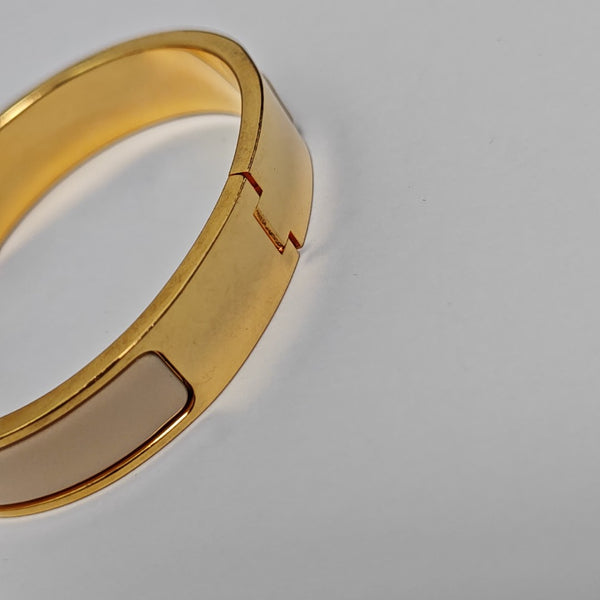 Clic H Metal Brown Bangle