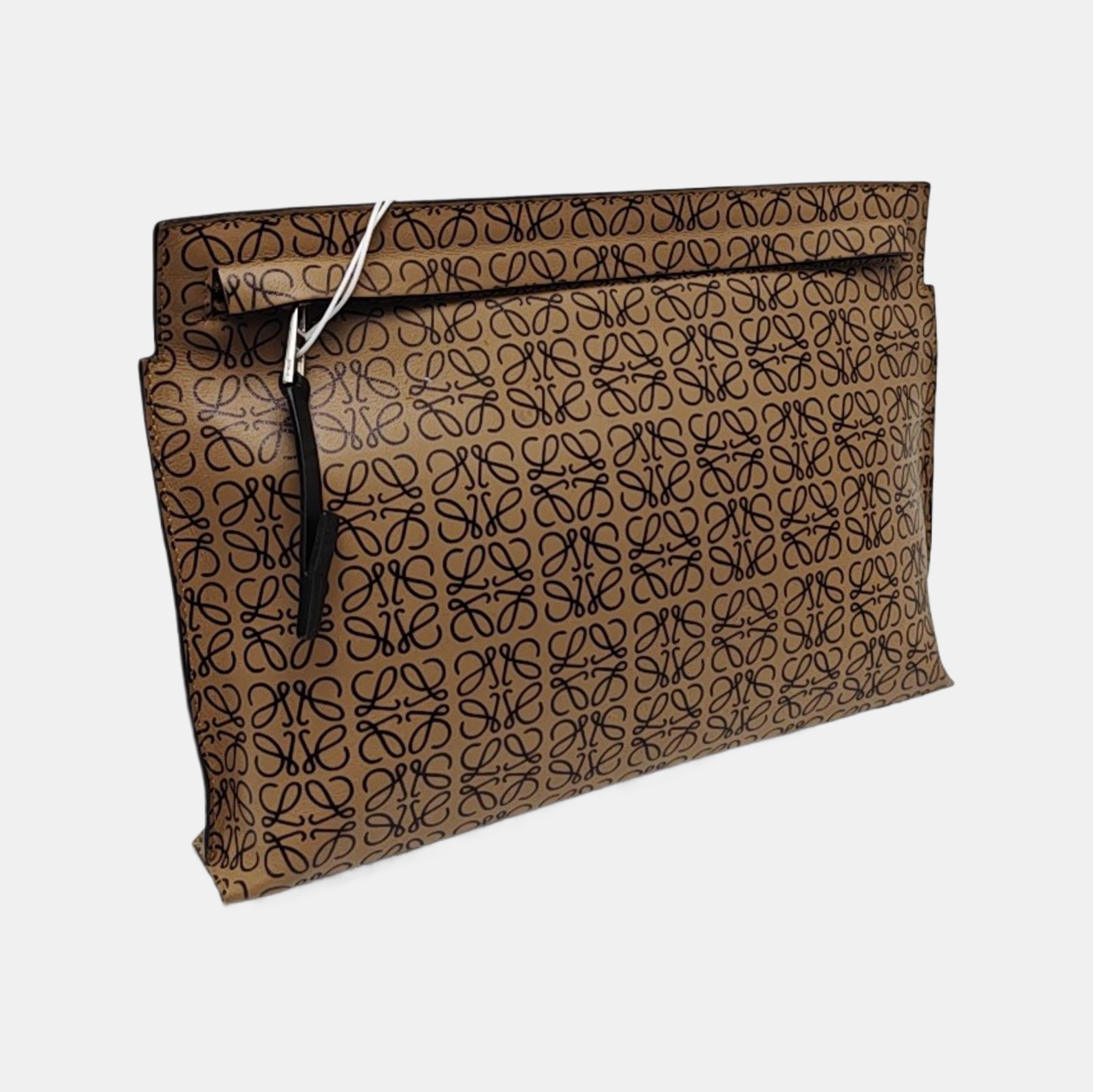 T Pouch Monogram Calfskin Beige