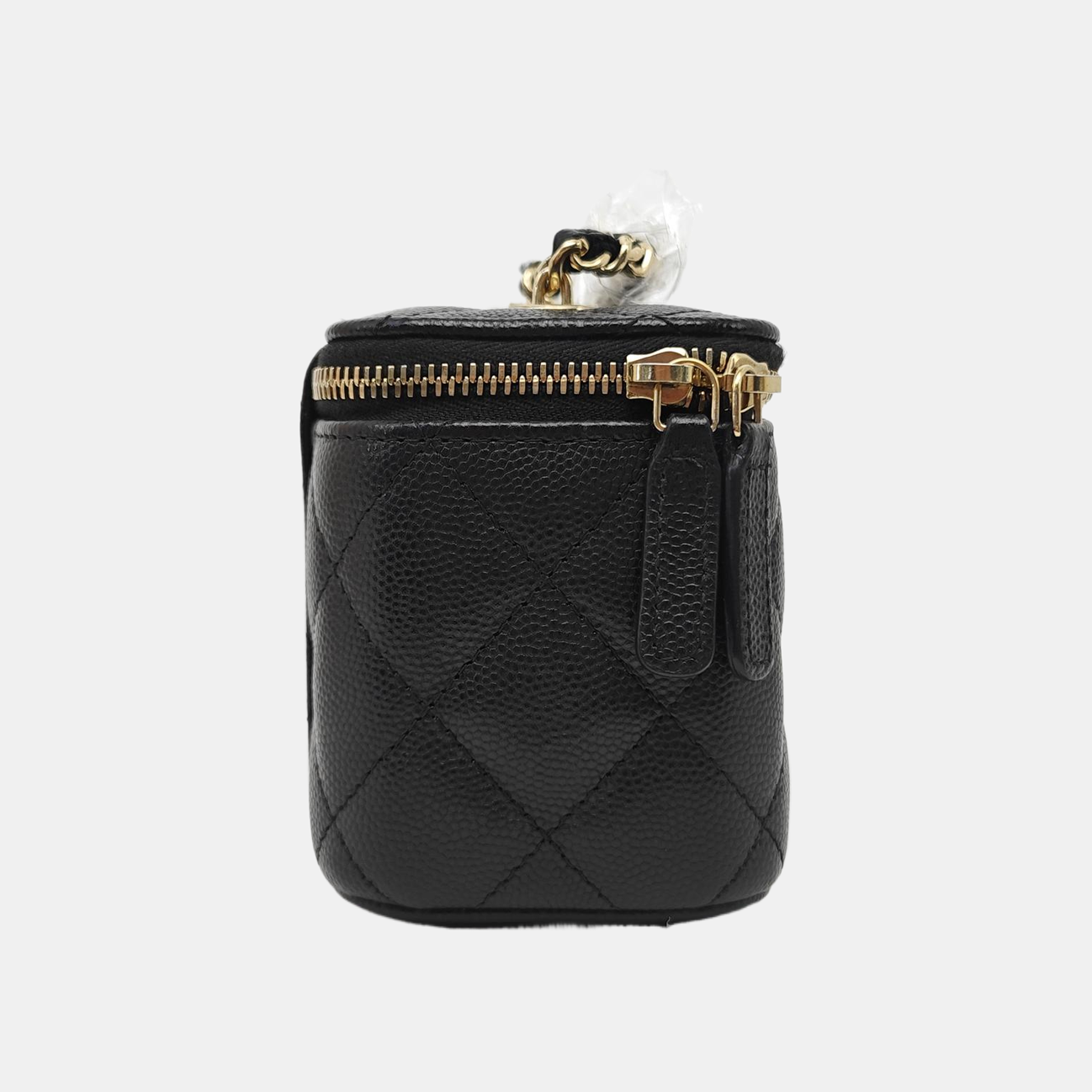 VANITY CASE Mini Quilted Grained Calfskin Black
