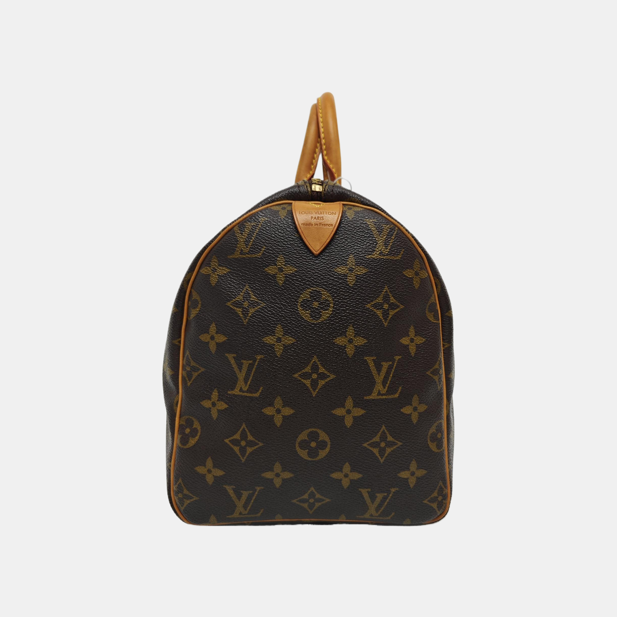 SPEEDY 30 Monogram Coated Canvas Brown