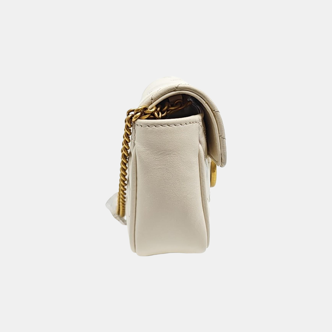 GG Marmont Mini Quilted Calfskin White