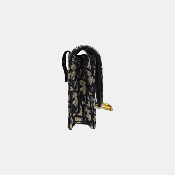 Saddle Mini Oblique Canvas Blue