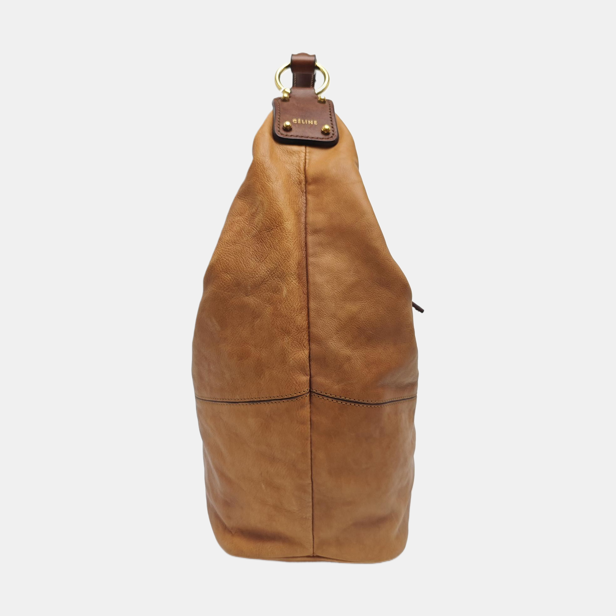 Calfskin Top Handle Bag Brown