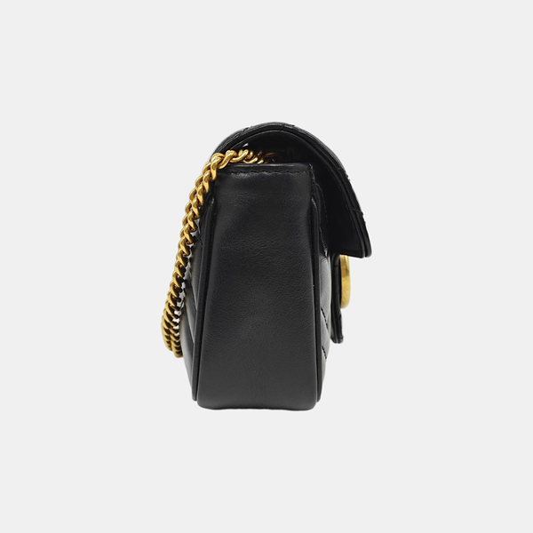 GG Marmont Mini Quilted Calfskin Black