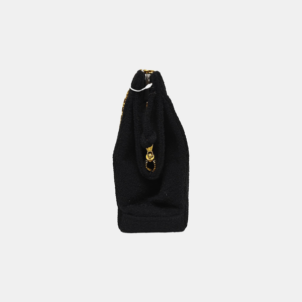 JUST MADEMOISELLE Medium Chevron Terry Cloth Black