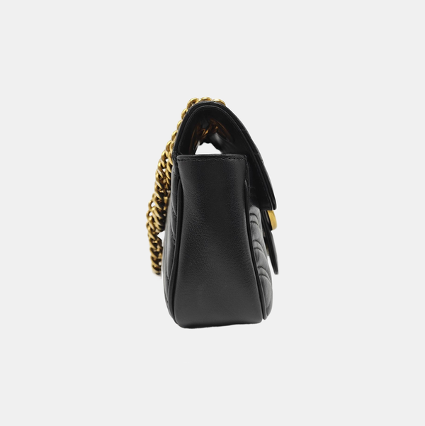 GG Marmont Small Quilted Calfskin Black