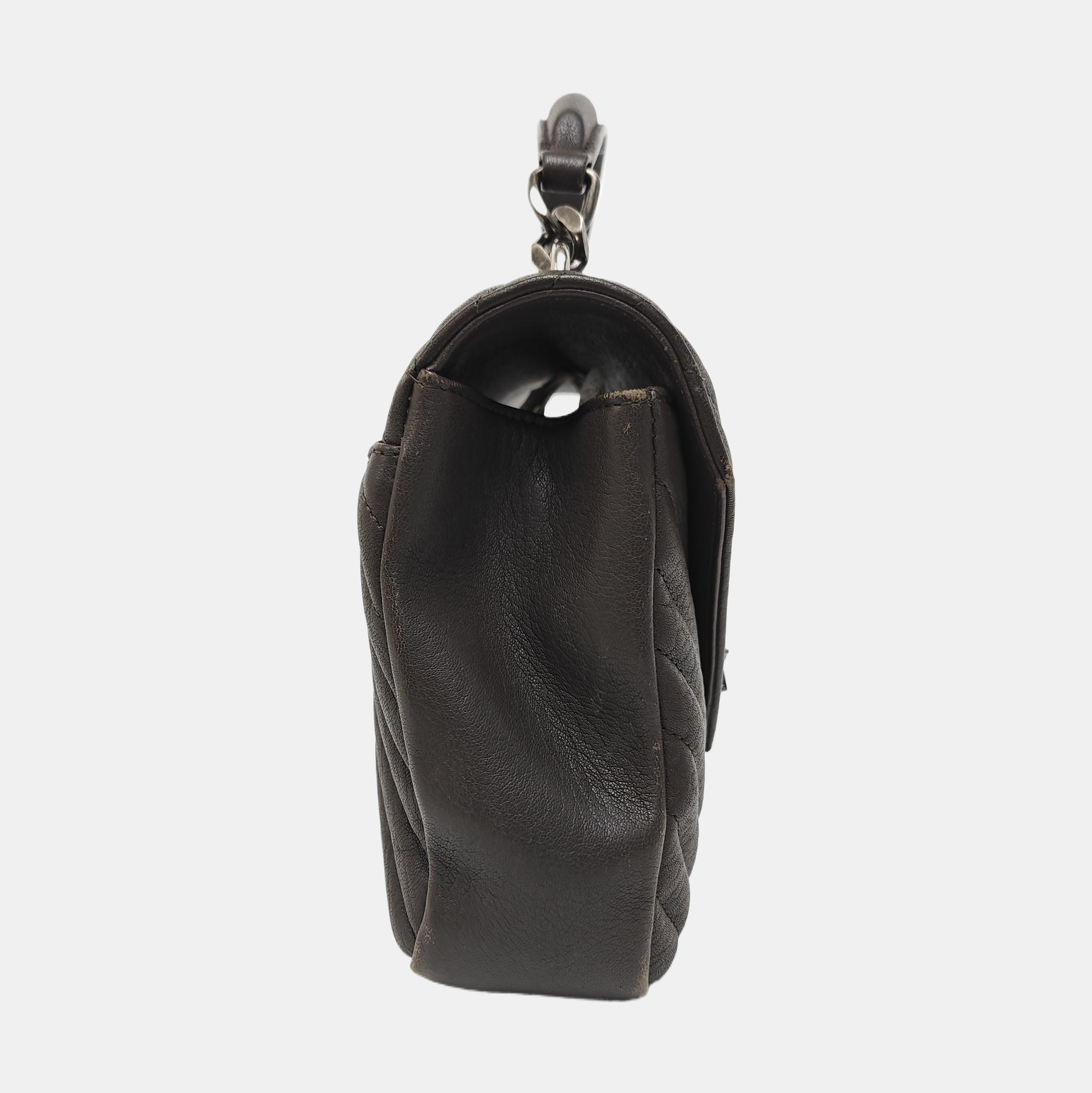 COLLEGE Medium Chevron Calfskin Gray