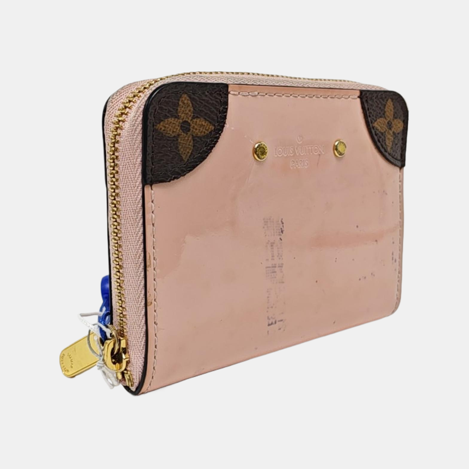 ZIPPY Monogram Patent Leather Pink Wallet