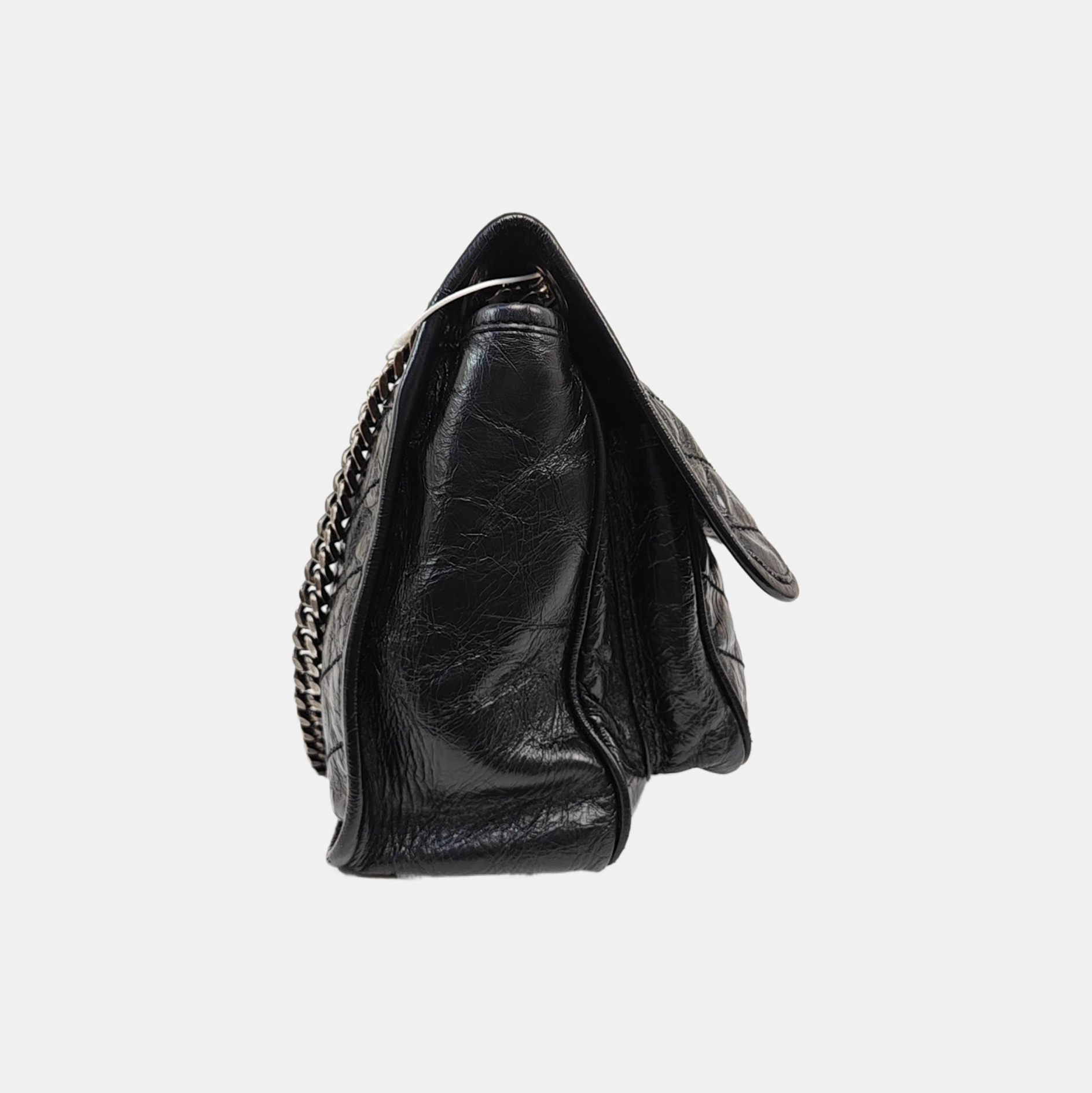 NIKI Medium Chevron Calfskin Black