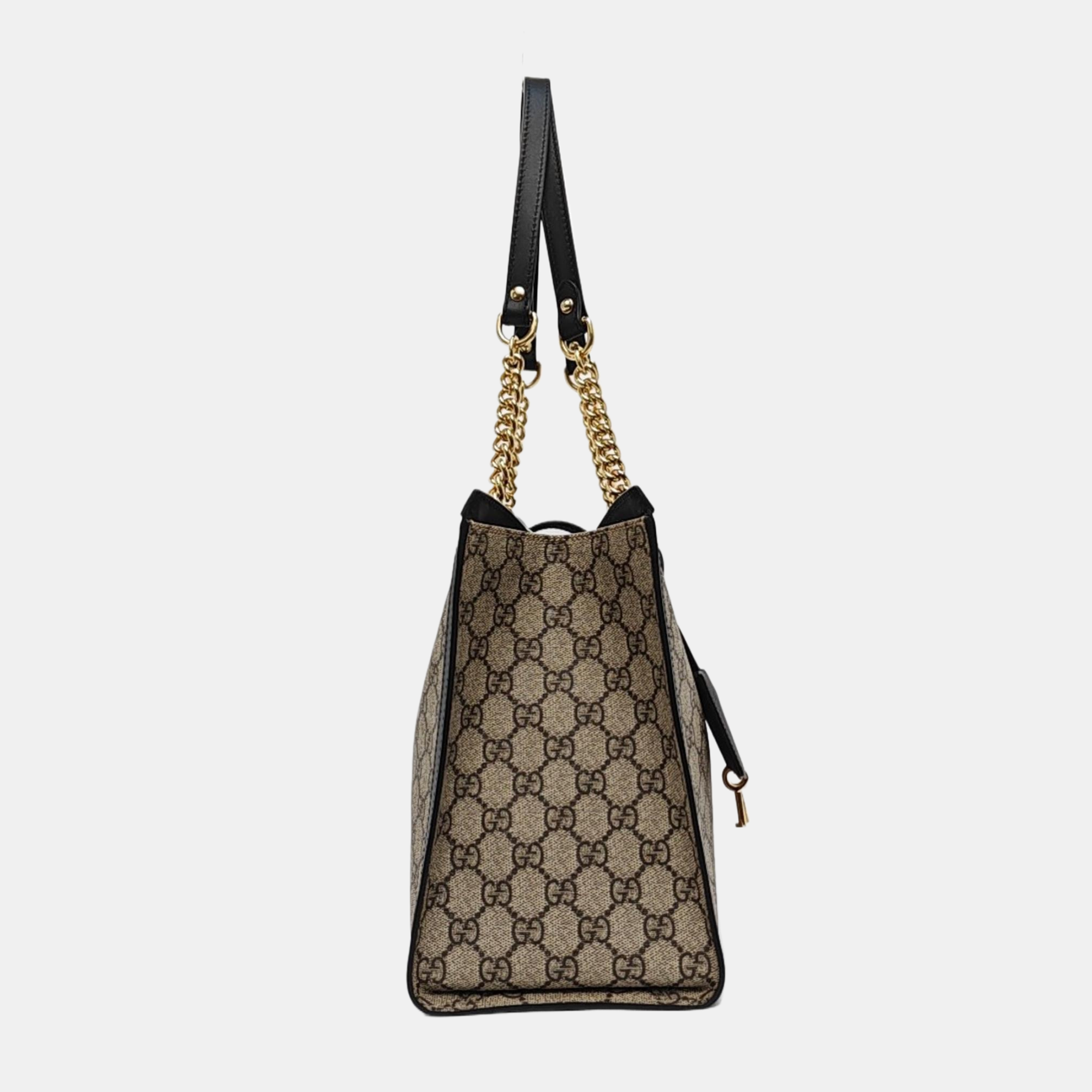 Padlock Medium Monogram Coated Canvas Beige