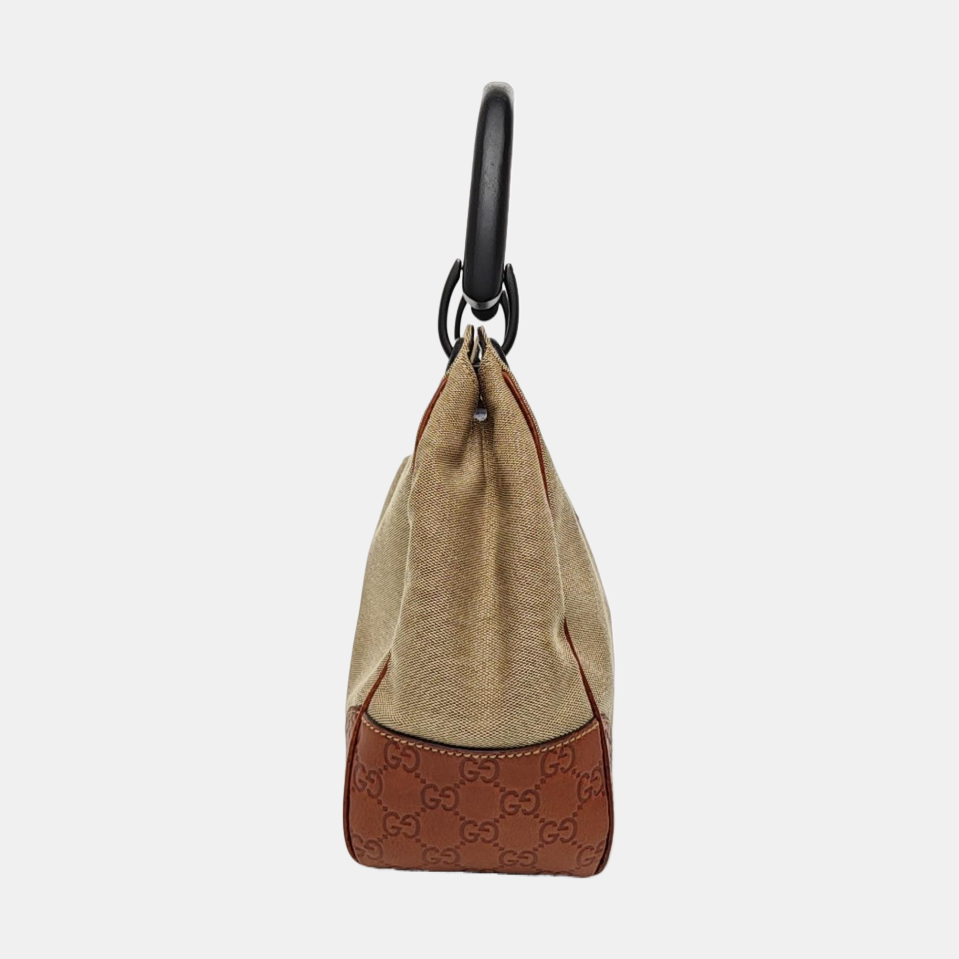 Canvas Top Handle Bag Beige