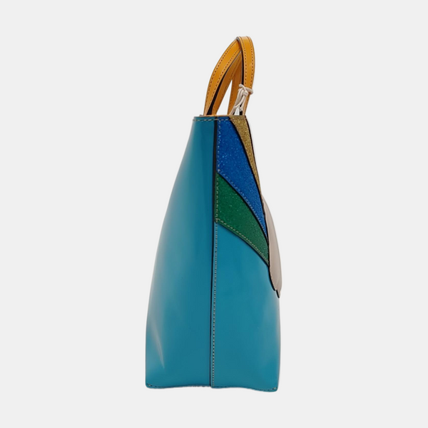Calfskin Top Handle Bag Blue