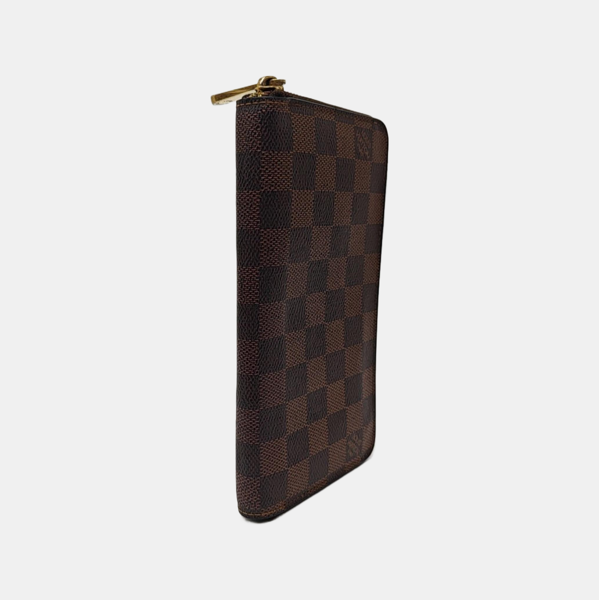 ZIPPY Damier Ebene Coated Canvas Brown Wallet
