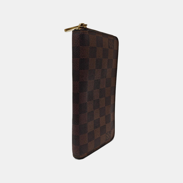 ZIPPY Damier Ebene Coated Canvas Brown Wallet