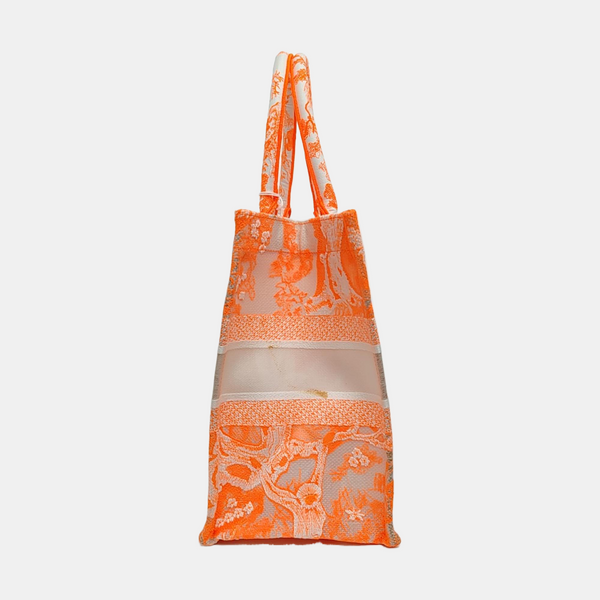 Authenticated pre-owned  Book Tote Medium Fabric Orange - Tote Bag at Looply