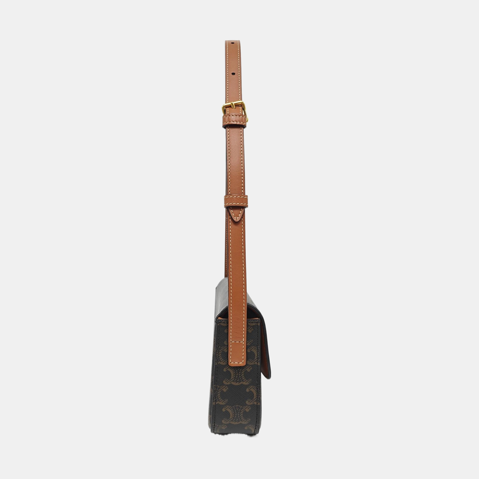 TRIOMPHE Small Coated Canvas Brown