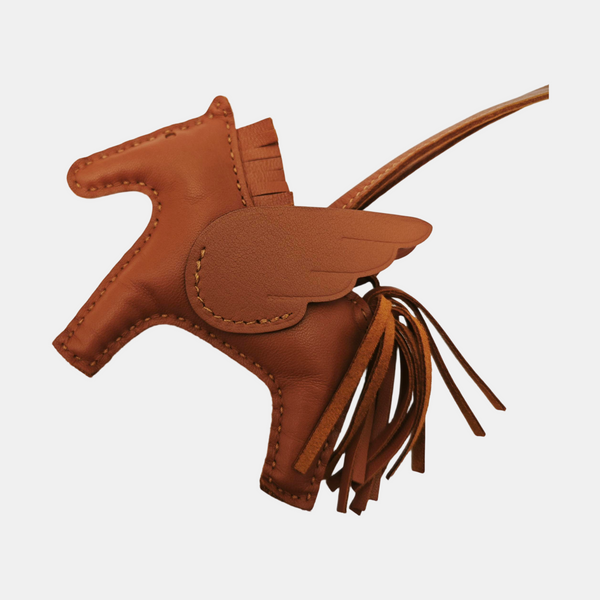 Leather Bag Charm Brown