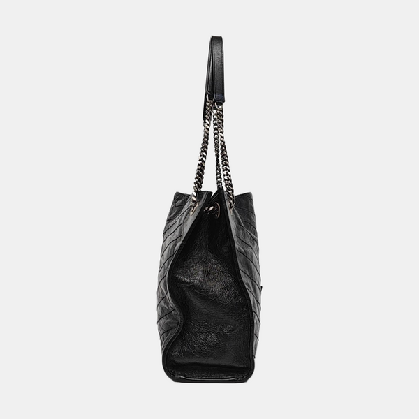 NIKI Medium Chevron Calfskin Black