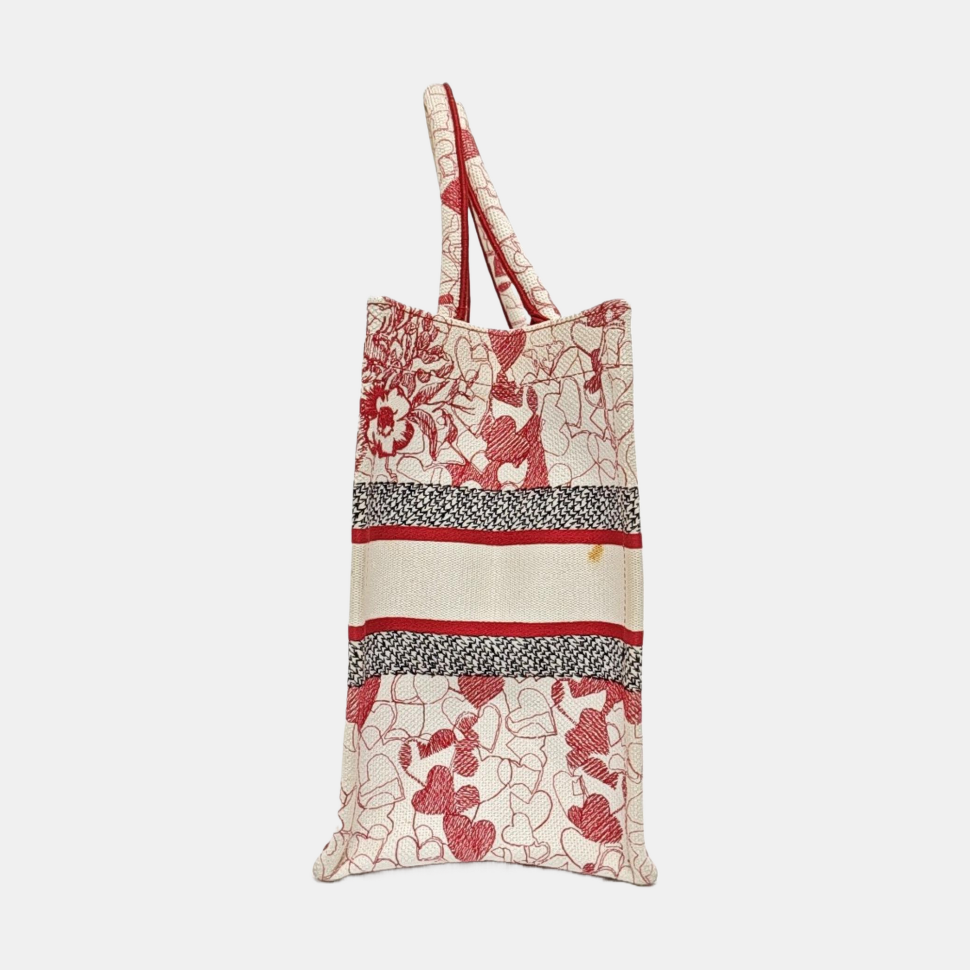 Authenticated pre-owned  Book Tote Medium Fabric Red - Tote Bag at Looply