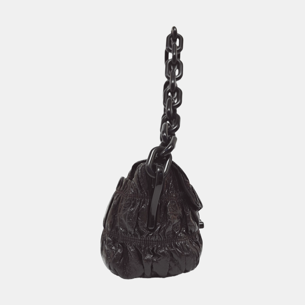 Quilted Lambskin Shoulder Bag Brown