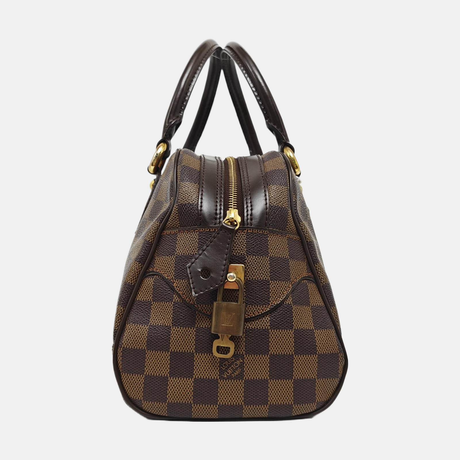 DUOMO Damier Ebene Coated Canvas Brown